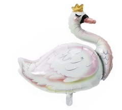 Globo metalizado Cisne con corona 24"