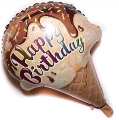 Globo metalizado helado Happy Birthday 60 cm