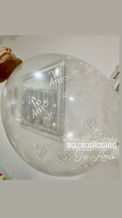 Globo Latex Cristal Stuffing 20" Te amo