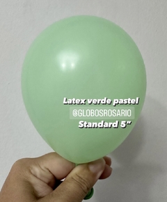 globo latex 5" Verde pastel Standard x 10 unidades