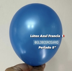 latex 5" color azul Francia perlado x 10 unidades