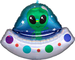 Globo nave espacial alienígena iridiscente 71cm x 53cm anagram