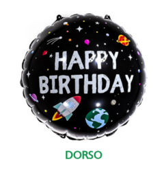 Globo Astronauta 18" doble impresión "Happy Birthday" - comprar online