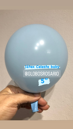 globo latex 5" Celeste baby x 10 unidades