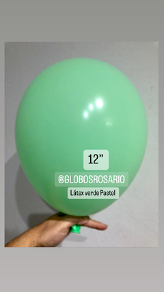 Latex Verde pastel 12" x 25 unidades Globox - comprar online