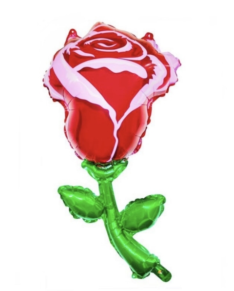 Globo rosa con tallo color rojo 86cm