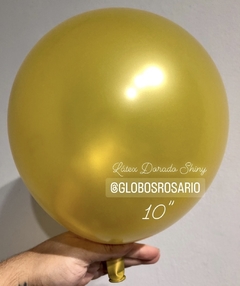Globo látex Dorado Shiny 10" x 10 unidades