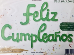 Globo metalizado "feliz cumpleaños" color verde