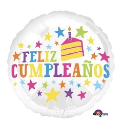 Globo metalizado "feliz cumpleaños" 18"