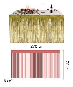 Cortina metalizada para mesa de 2 metros de ancho y 75 cm de alto en internet