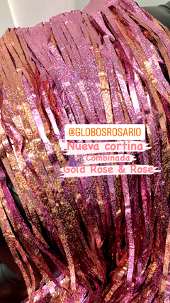 Cortina Gold Rose y Rose metalizada Combinada x unidad