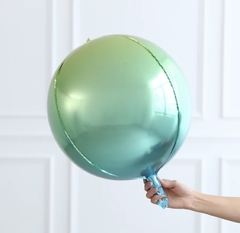 Globo esfera 4D color verde degrade 24"