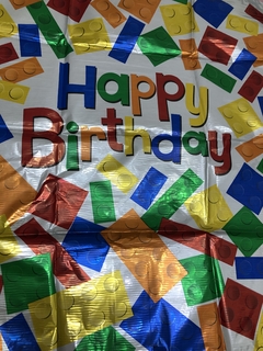 Globo metalizado Legos Happy Birthday 18" kaleidoscope