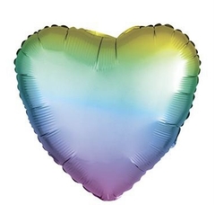 Globo Corazón pastel rainbow 18"