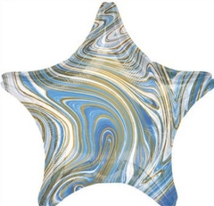 Globo metalizado Estrella celeste marmolada 18" Anagram