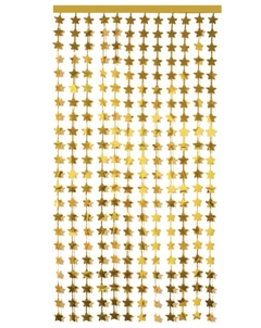 Cortina metalizada Estrellas doradas 2 de largo x 1 de ancho - GlobosRosario.com