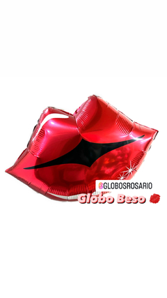 Globo metalizado beso color Rojo 18"