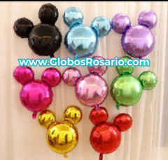 Globo metalizado cabezas de colores Mickey Mouse 35cm