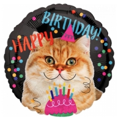 Globo cat gato Happy Birthday 18" Anagram