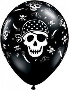 Globo Latex Negro Pirata 12"