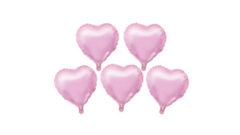 Globos Corazones Rosa 5" x 5 unidades