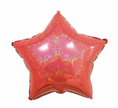 Globo Estrella Roja Glitter 18"