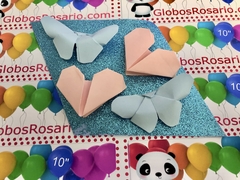 Set de apliques origami Mariposa / corazón x 4 unidades - tienda online