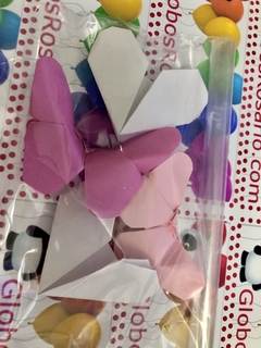 Imagen de Set de apliques origami Mariposa / corazón x 4 unidades