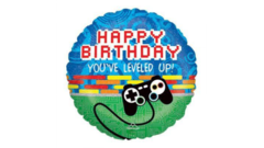 Globo metalizado Play Game Happy Birthday 18"