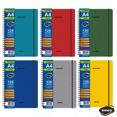 Cuaderno Rideo A4 Akademie X120 Rayado