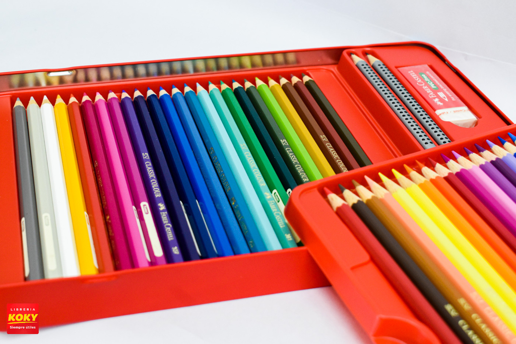 FABER CASTELL-lápiz de color aceitoso clásico, caja de lata roja, bolígrafo  de dibujo, 100 colores