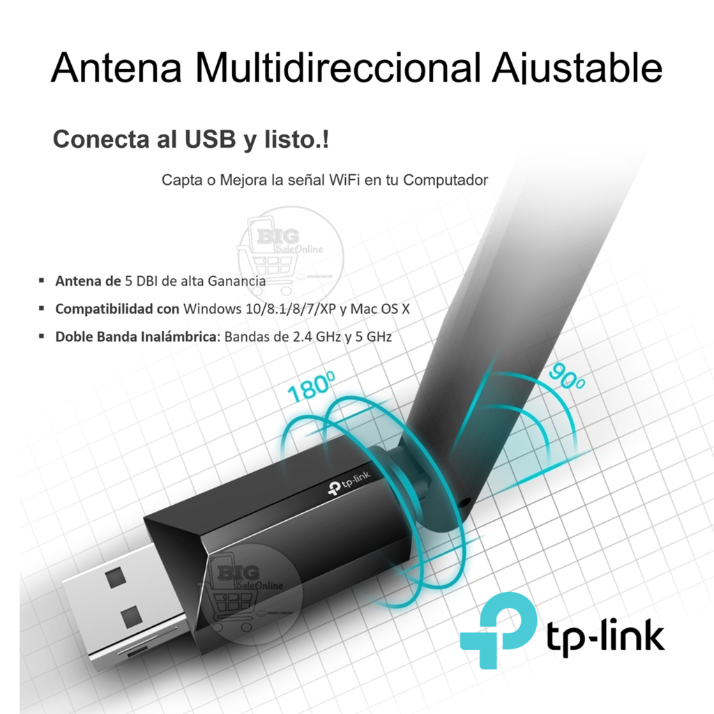 Antena Wifi Usb Adaptador Wifi 2.4ghz Tp- Link Pc Escritorio
