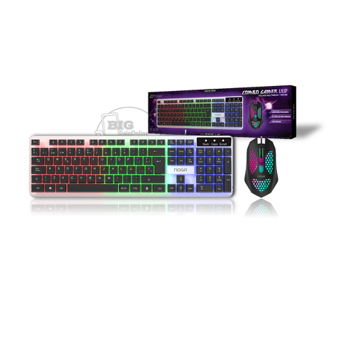 Combo Teclado Mouse Gamer Con Luz Rgb Y Teclas Elevadas Noga NKB-100