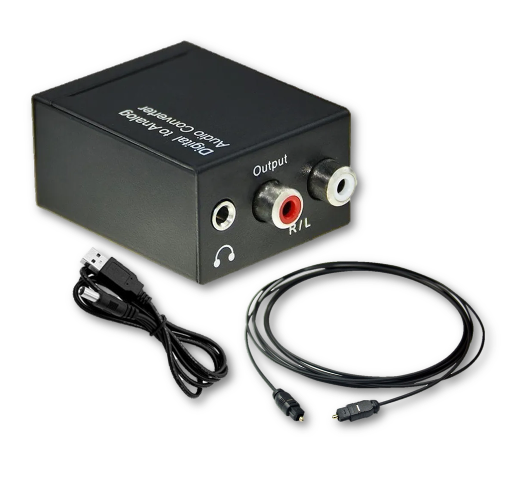 Conversor Audio Digital A Rca + Cable Optico Digital 1 Mts