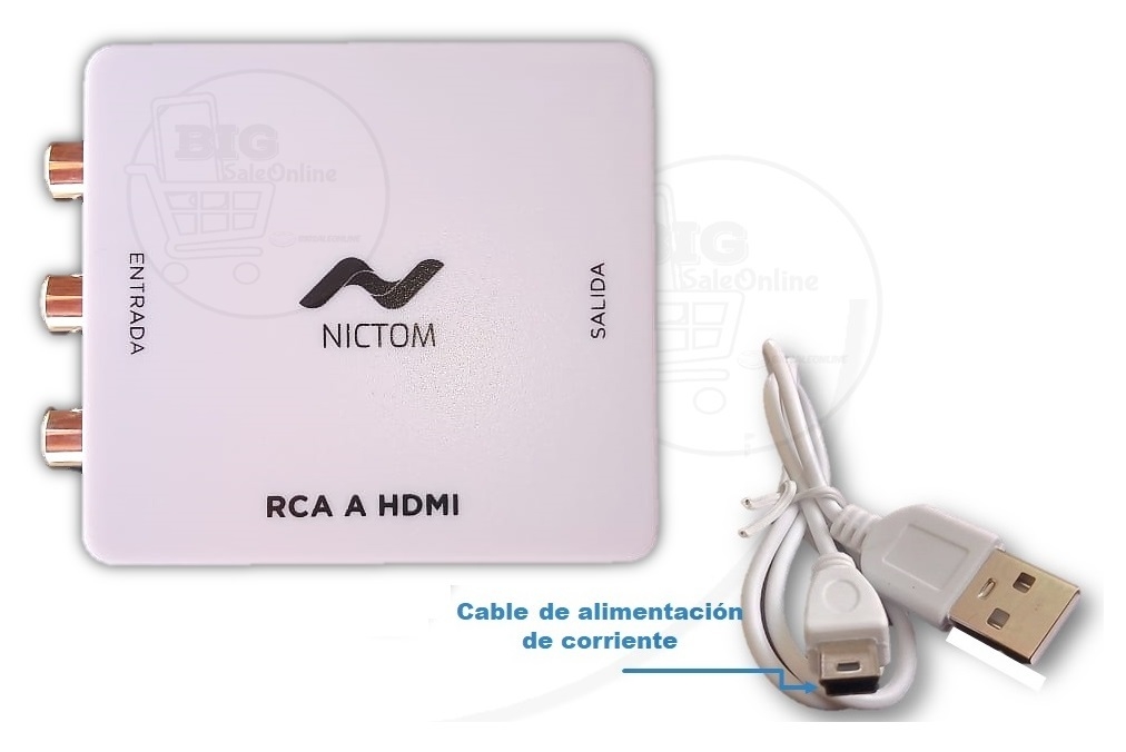 Conversor de Cable RCA a HDMI de PS2 o DVD a TV Smart