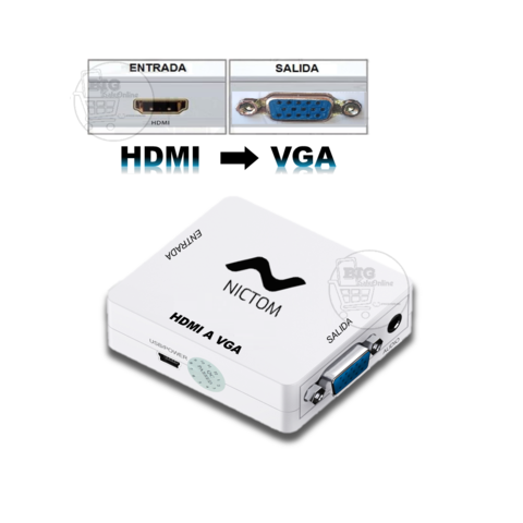 Conversor de Hdmi A Vga Activo para PS4, Notebook o Computadoras a Monitores