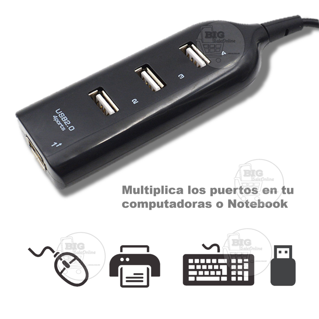 Multiplicador Hub Usb 4 Puertos Usb 2.0 480 Mbps