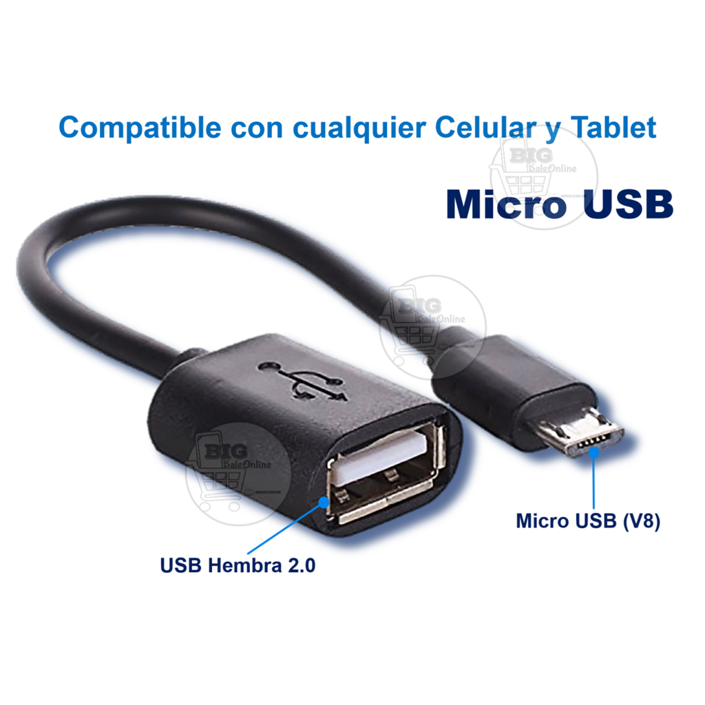 Cable Adaptador OTG Usb A Micro Usb Celular O Tablet