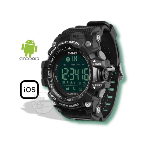 Reloj Inteligente Tactico Smartwatch Ex16 con Notificaciones Cronometro Pasos Distancia