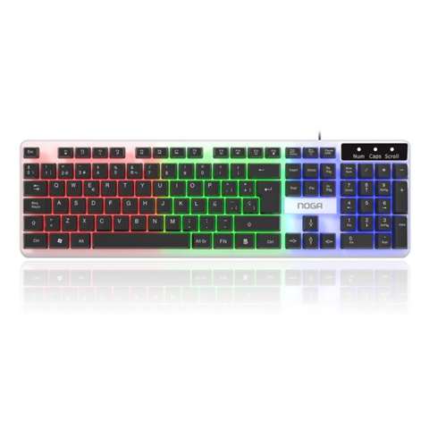 Teclado Gamer Pc Con Cable Usb Luces Led Iluminado Noga NKB-T100