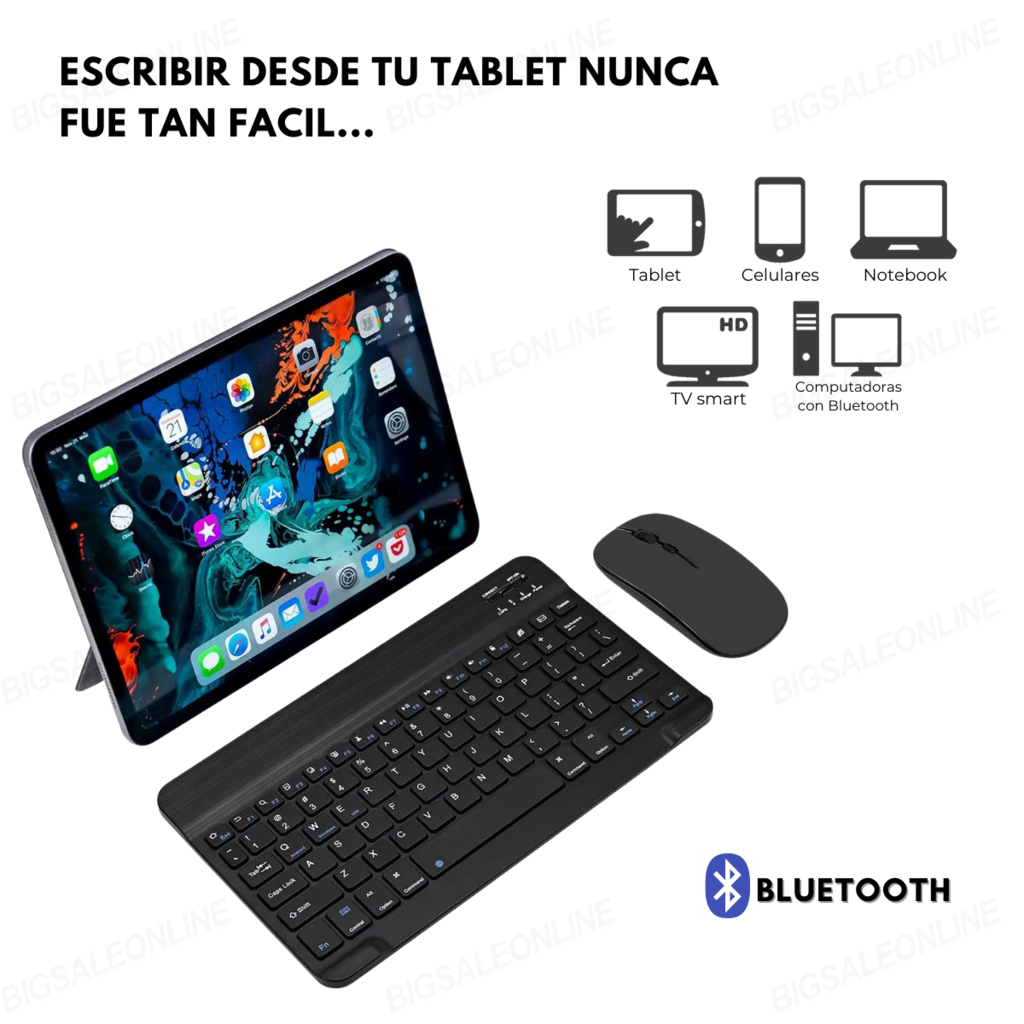 Teclado y mouse bluetooth para tablet new arrivals
