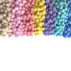 POMPOM MALHA TELINHA CORES CANDY (1.5CM) - 10 UNIDADES