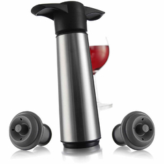 Bomba Vacio para vino - Acero 2 Tapones