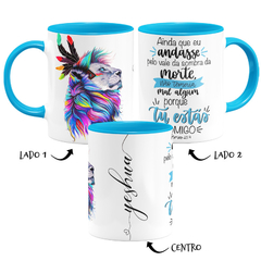 Caneca Evangélica Jesus Leão De Judá - Yeshua - Salmo 23:4 - Colors - loja online