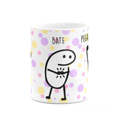 Caneca Flork Bento Desenrola Bate Joga Pega Um Cafezinho Fundo Colors - Mai Personalizados