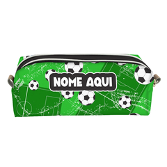 Estojo Penal Box com Duplo Zíper Futebol Personalizado com Nome