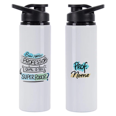 Garrafa Squeeze Superpoder Professor Personalizada Nome