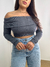 Cropped Canelado Ombro a Ombro Cloe - Bella Chicca Boutique