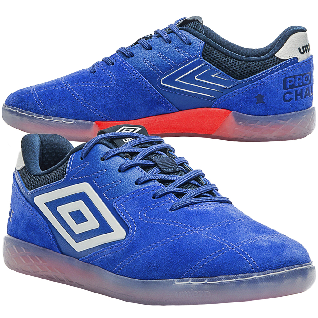 Chuteira Umbro Futsal Pro Challenge Azul e Branco Masculino