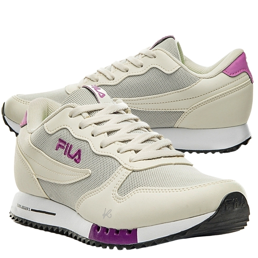 Tênis Fila Euro Jogger Sport Branco e Roxo Feminino Casual